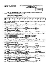 Bộ đề thi khảo sát đợt 1 môn Hóa học Lớp 10 - Năm học 2014-2015 - Trường THPT Vũ Tiên